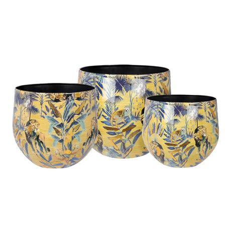 PALAIS ROYAL Vaso Safari Grande Foglia Oro 30x30cm Metallo
