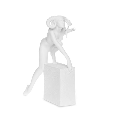 CHRISTEL by Sommer Figura Statuetta Zodiaco Ariete 25cm Bianco Porcellana