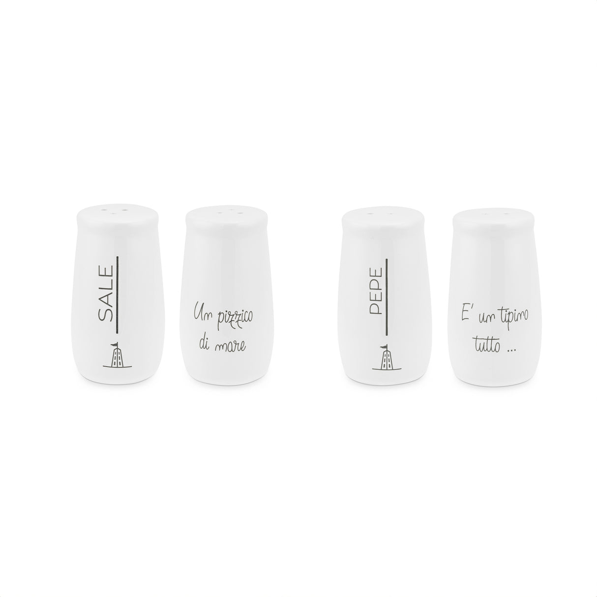 LA PORCELLANA BIANCA Gli Onesti Set Sale e Pepe 58ml Bianco Porcellana
