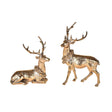 BIANCHI DINO Set 2 Renna Oro Resina 22cm Decorazione Natalizia Natale