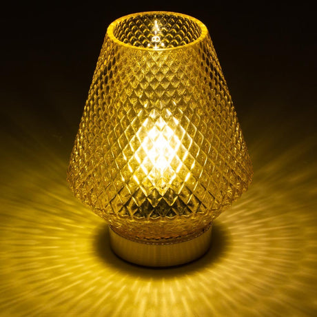 EMÒ ITALIA Marrakesh Lanterna Lampada da Tavolo 17cm Giallo Vetro