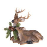 BIANCHI DINO Decorazione Natalizia Renna con Cucciolo 41x42,5cm Resina Natale