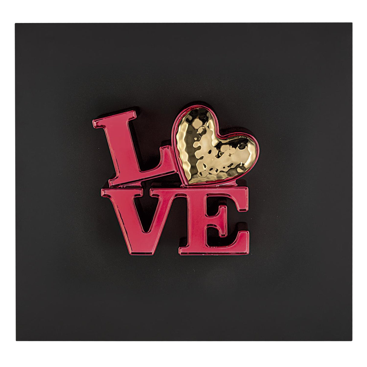 BONGELLI PREZIOSI Quadro Love Nero Rosso 50x50cm Marmorino