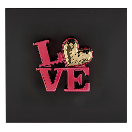 BONGELLI PREZIOSI Quadro Love Nero Rosso 50x50cm Marmorino