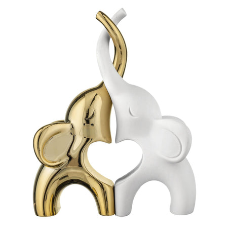 BONGELLI PREZIOSI Coppia Elefantini 13x10cm Oro Bianco Marmorino