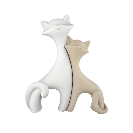 BONGELLI PREZIOSI Coppia Gattini 29x24cm Nocciola Marmorino
