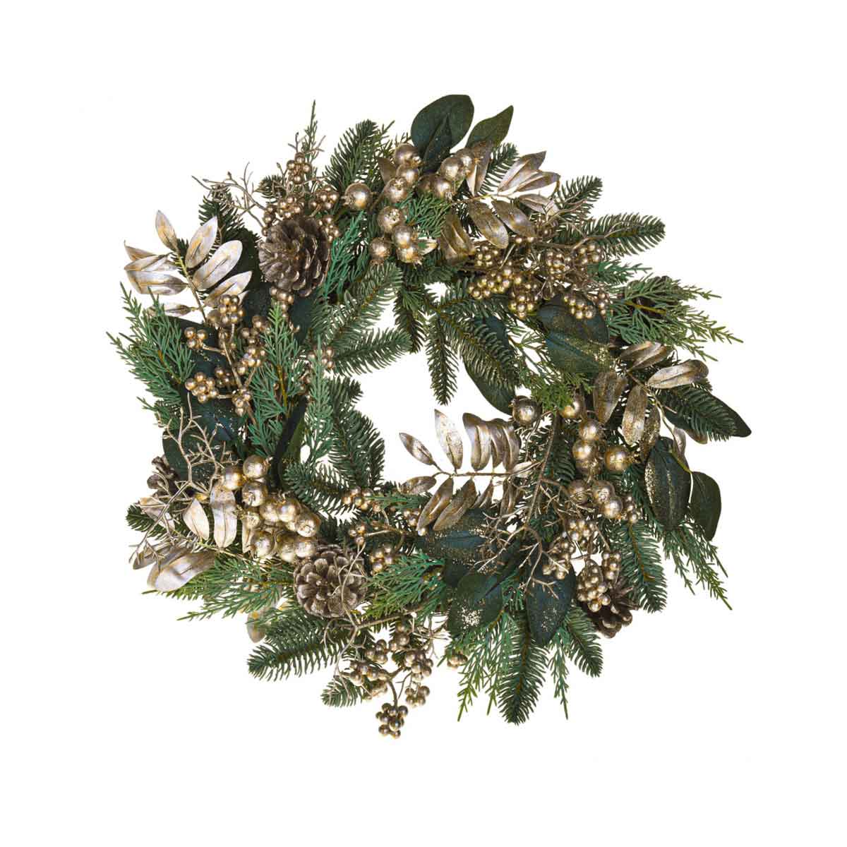 BIANCHI DINO Corona Ghirlanda Bacche Oro 50cm Decorazione Natale
