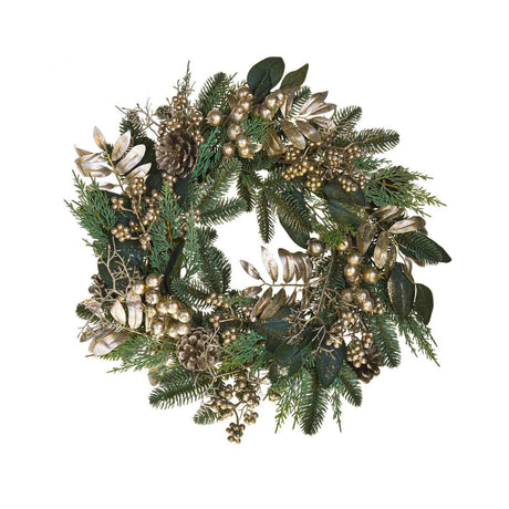 BIANCHI DINO Corona Ghirlanda Bacche Oro 50cm Decorazione Natale