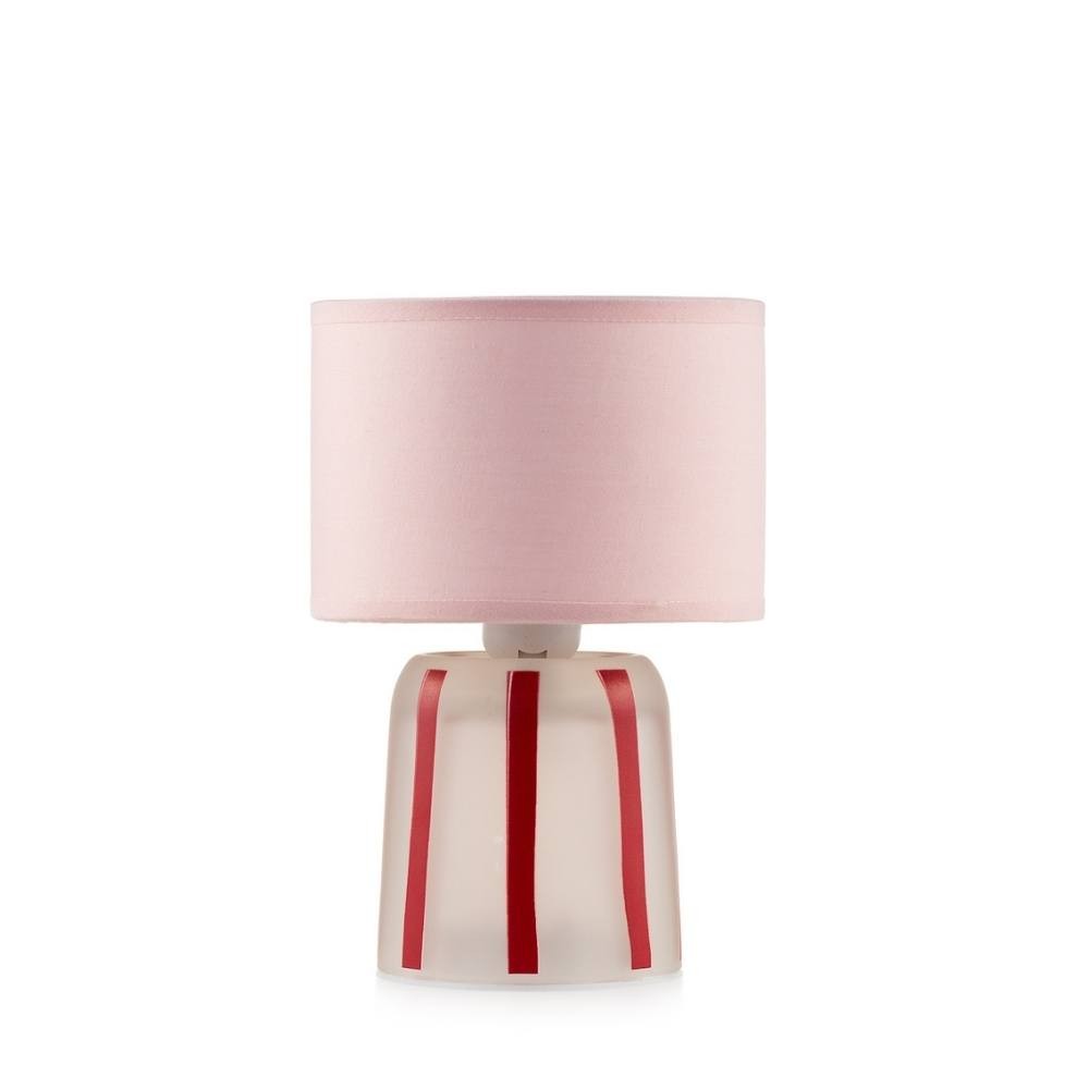 EMÒ ITALIA Rayon Lampada da Tavolo in Vetro 13x20cm Paralume e Base Cipria