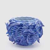 EDG Enzo De Gasperi Vaso Chakra Carpe Coi 20,5x33cm Blu Ceramica