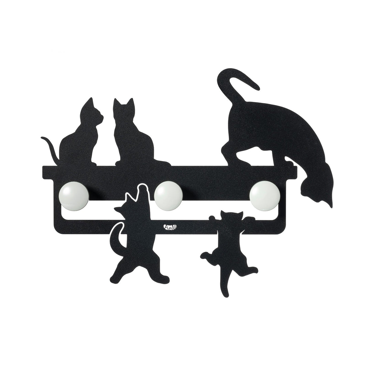 ARTI & MESTIERI Piccolo Appendiabiti a Muro di Design Cattitude 44x35cm