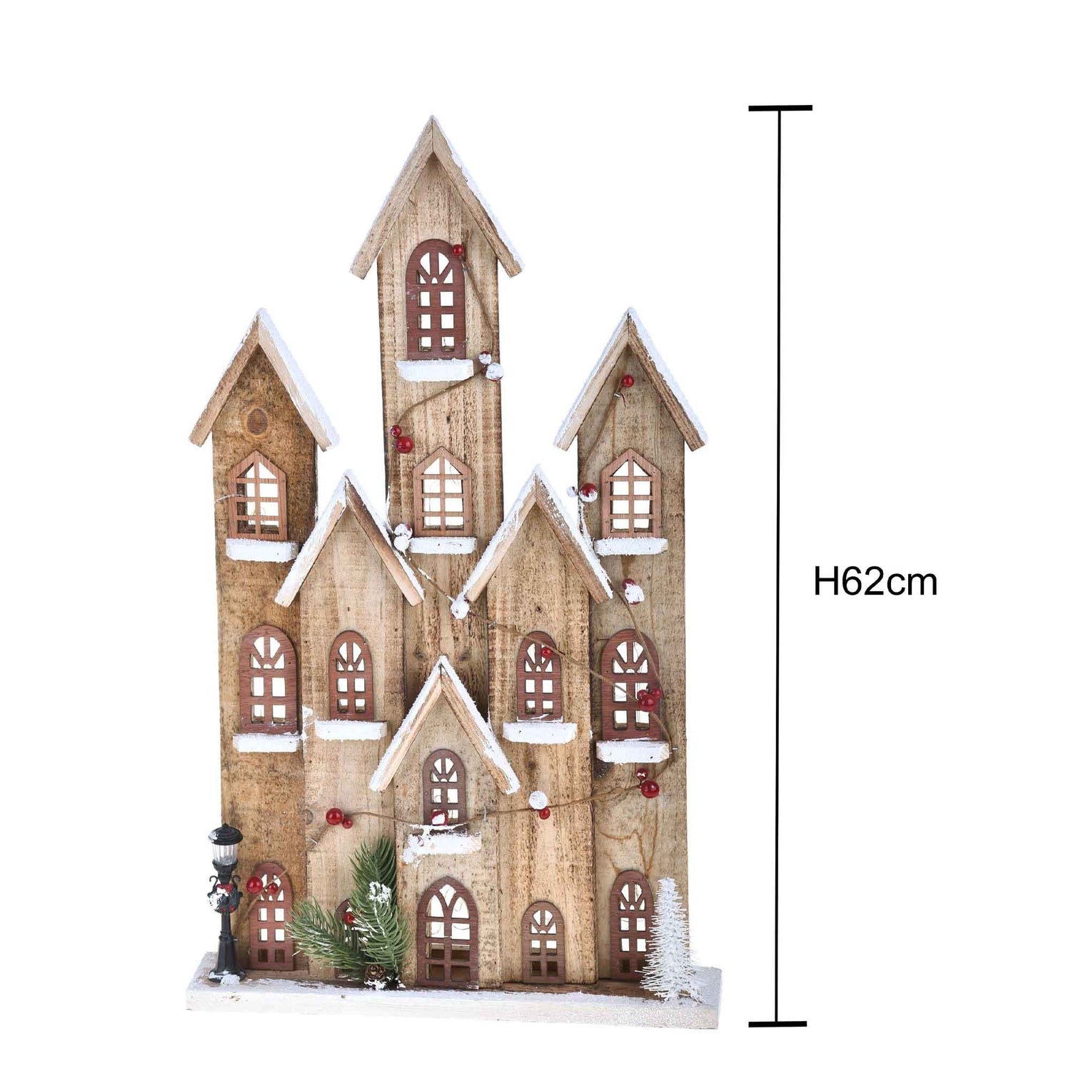 BIANCHI DINO Casetta Villaggio Innevato LED 60cm Legno Decorazione Natale