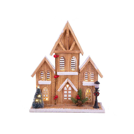 BIANCHI DINO Casetta Baita LED Paesaggio di Natale 36cm Legno Decorazione