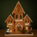 BIANCHI DINO Casetta Baita LED Paesaggio di Natale 36cm Legno Decorazione
