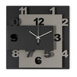 ARTI & MESTIERI Orologio da Parete Moderno Ziggurat Nero Fango e Nero 40x8cm