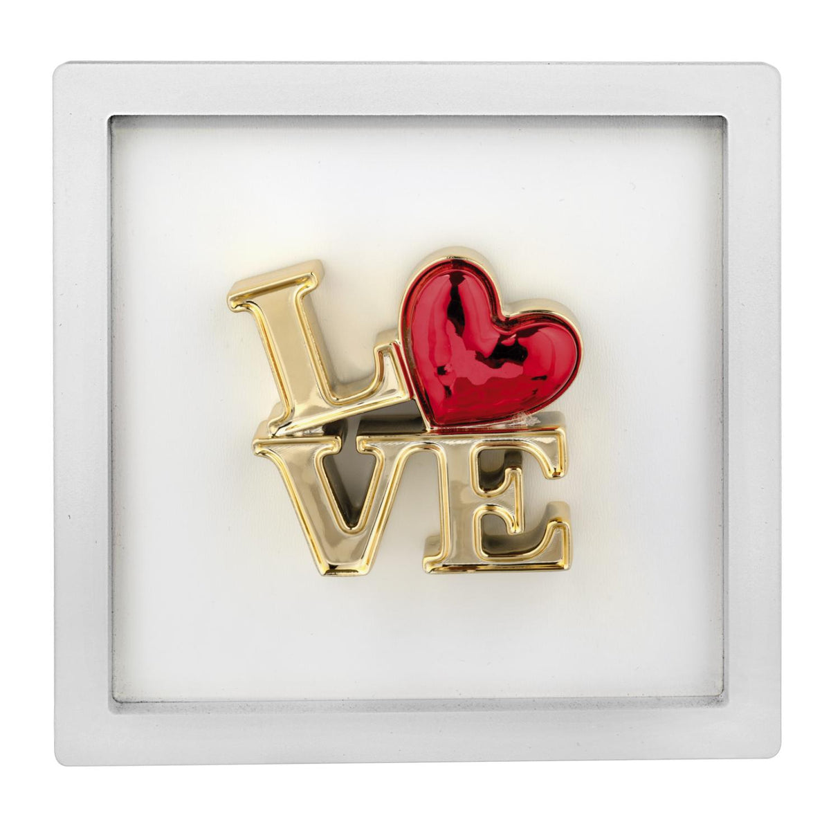 BONGELLI PREZIOSI Quadro Love Bianco Oro 16x16cm Marmorino