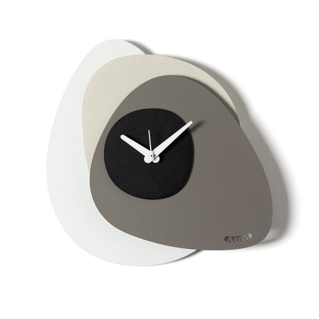 ARTI & MESTIERI Orologio di Design Minimal Grease Bianco Marmo Avorio Fango Nero 35x35cm