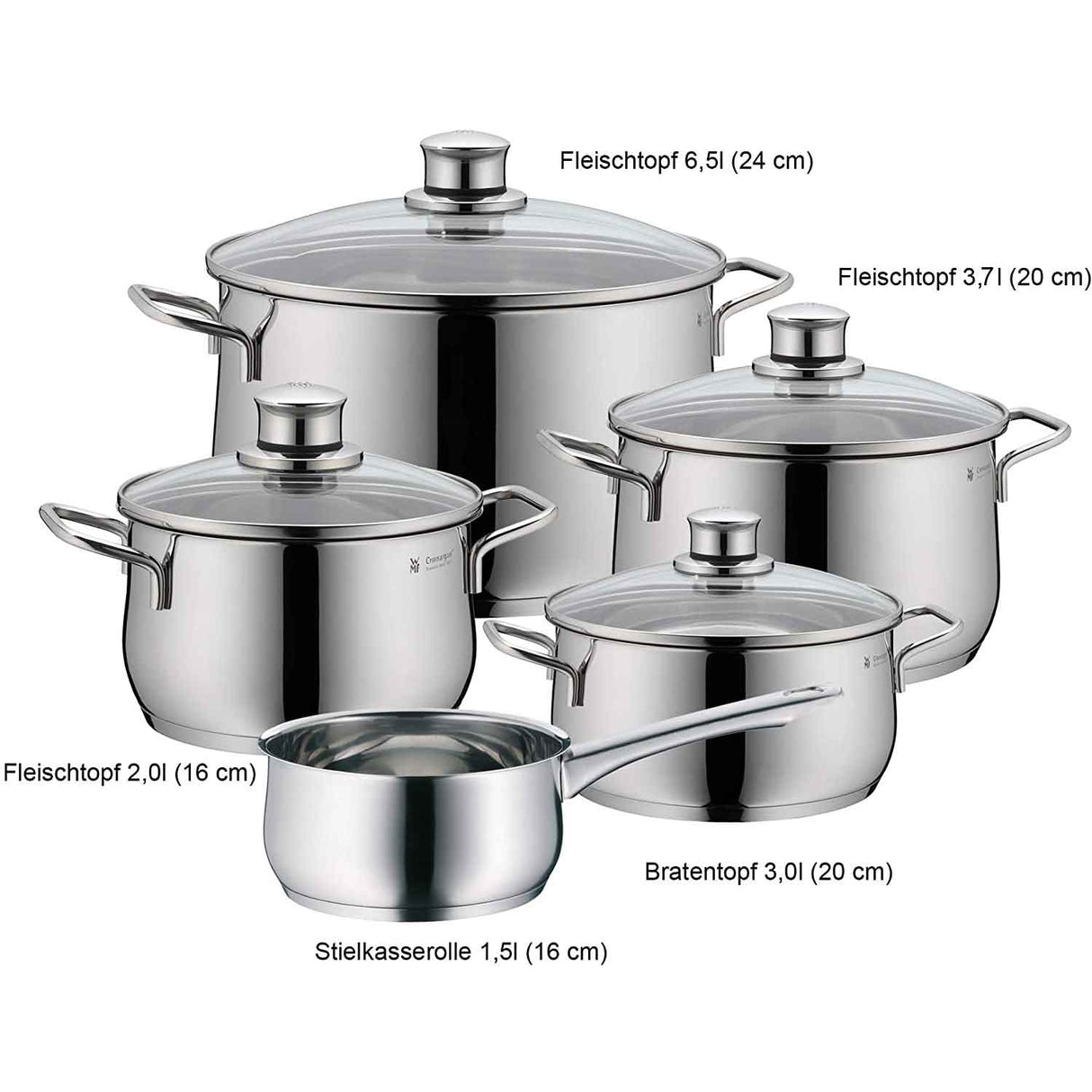 WMF Diadem Plus 5-Piece Stainless Steel Induction Cookware Set