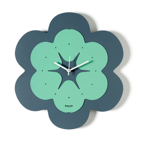 ARTI & MESTIERI Orologio a Forma di Fiore Florindo Petrolio Verde Acqua 35xcm