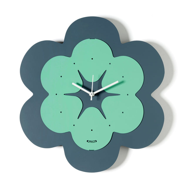 ARTI & MESTIERI Orologio a Forma di Fiore Florindo Petrolio Verde Acqua 35xcm