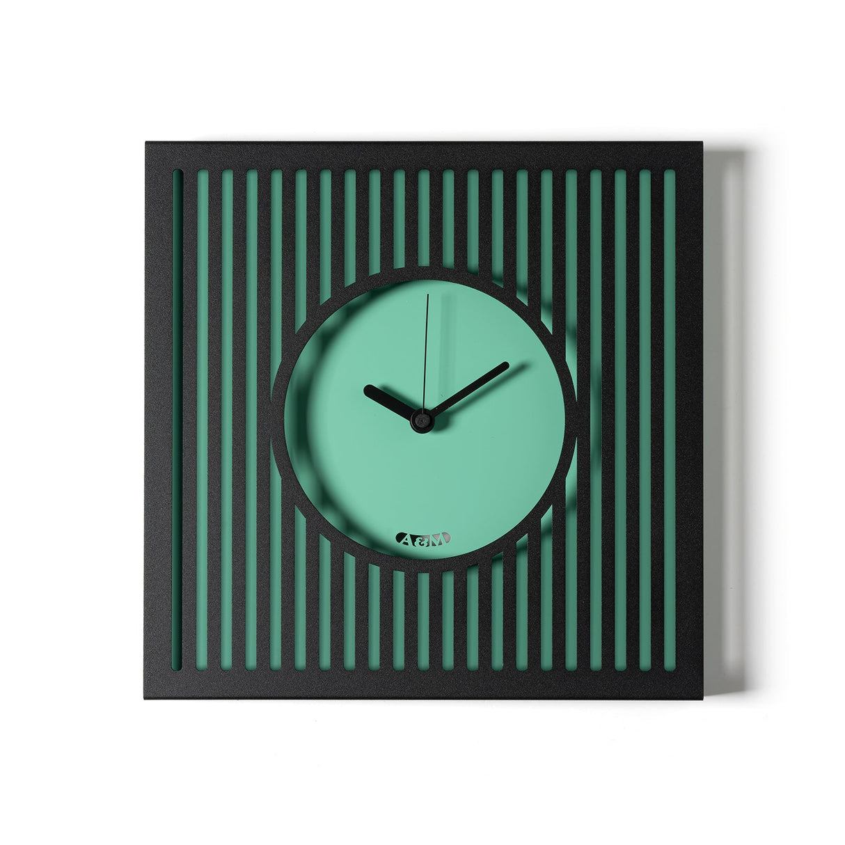 ARTI & MESTIERI Orologio da Parete Elegante Tiffany Piccolo Nero Verde Acqua 35x35cm