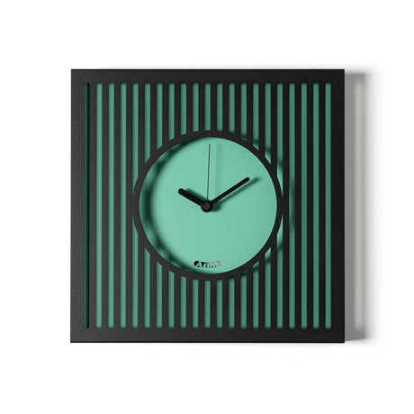 ARTI & MESTIERI Orologio da Parete Elegante Tiffany Piccolo Nero Verde Acqua 35x35cm