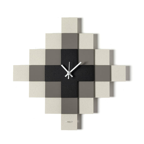 ARTI & MESTIERI Orologio di Design Geometrico Mosaico Avorio Fango Nero 35x35cm