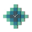 ARTI & MESTIERI Orologio di Design Geometrico Mosaico Verde Acqua Blu Oltremare Petrolio 35x35cm