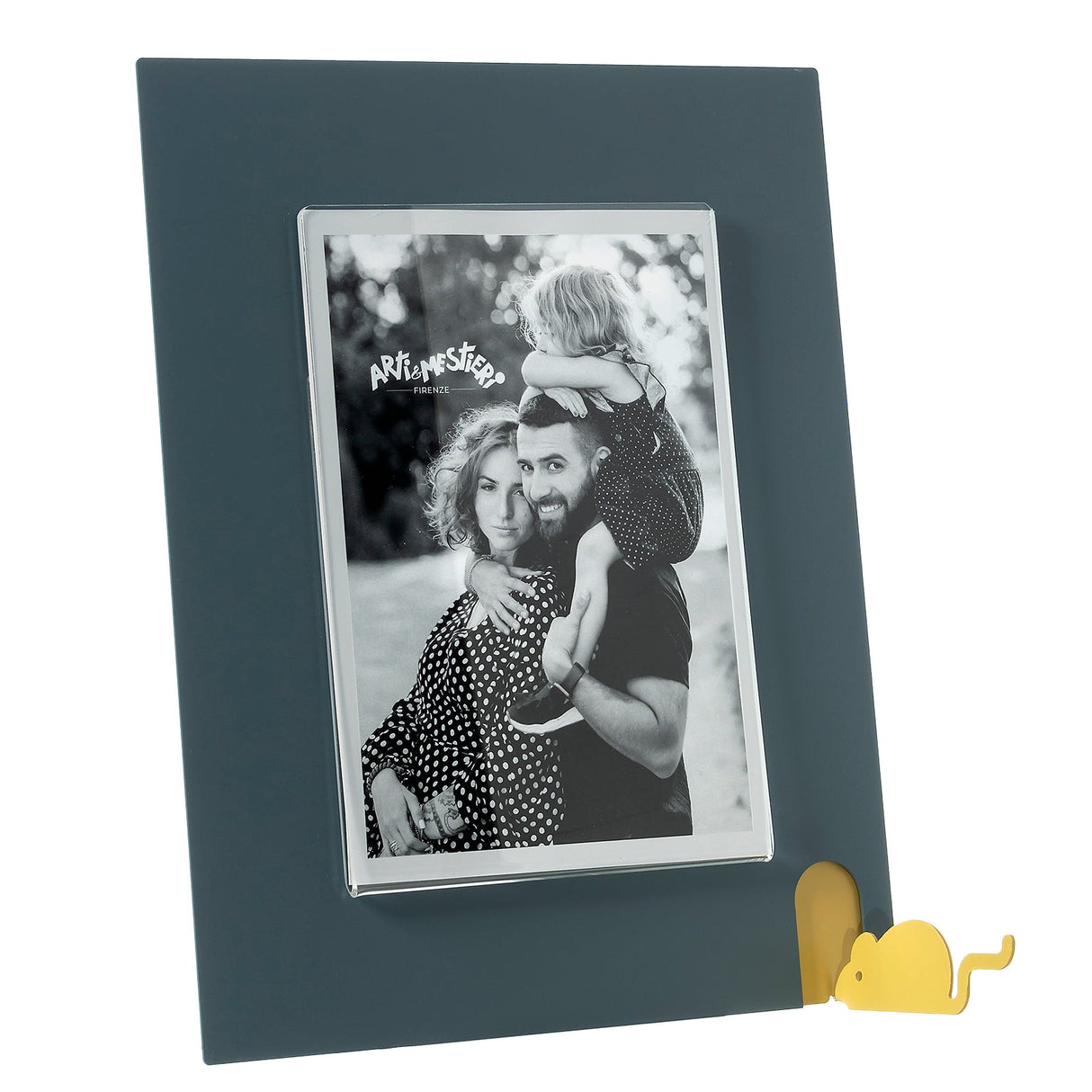 ARTI & MESTIERI Portafoto Topino Grande Petrolio Ocra 26,7x21,4cm