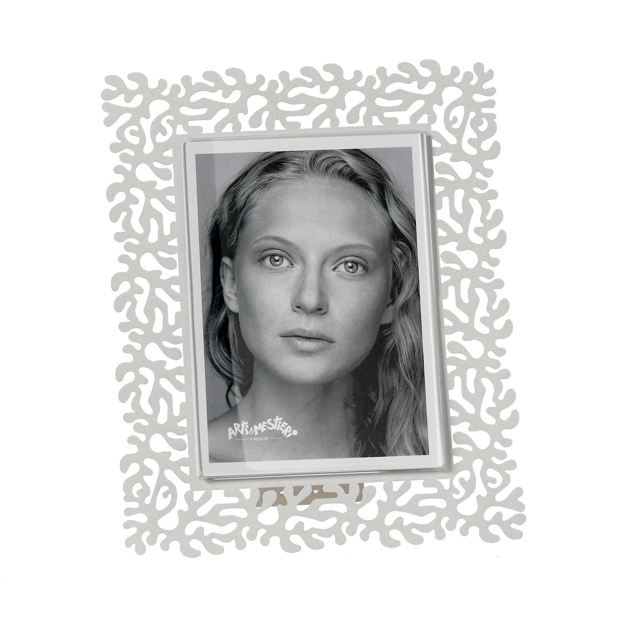 ARTI & MESTIERI Portafoto Corallo Grande Bianco Marmo 26,4x21,6cm