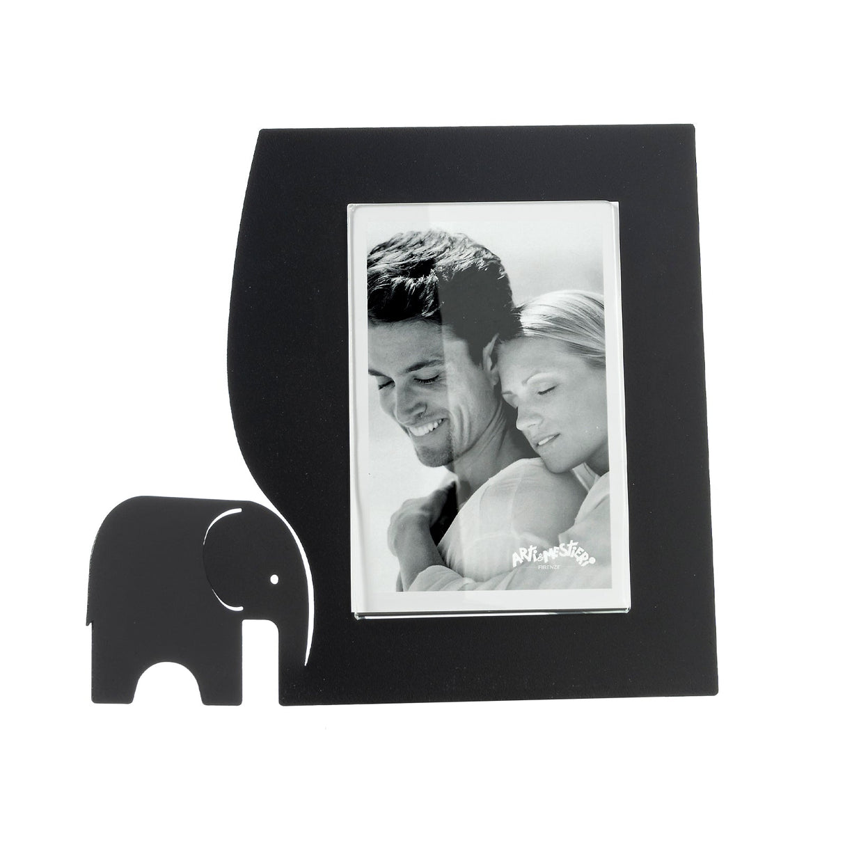 ARTI & MESTIERI Portafoto Elefantino Piccolo Nero 23,5x21,5cm