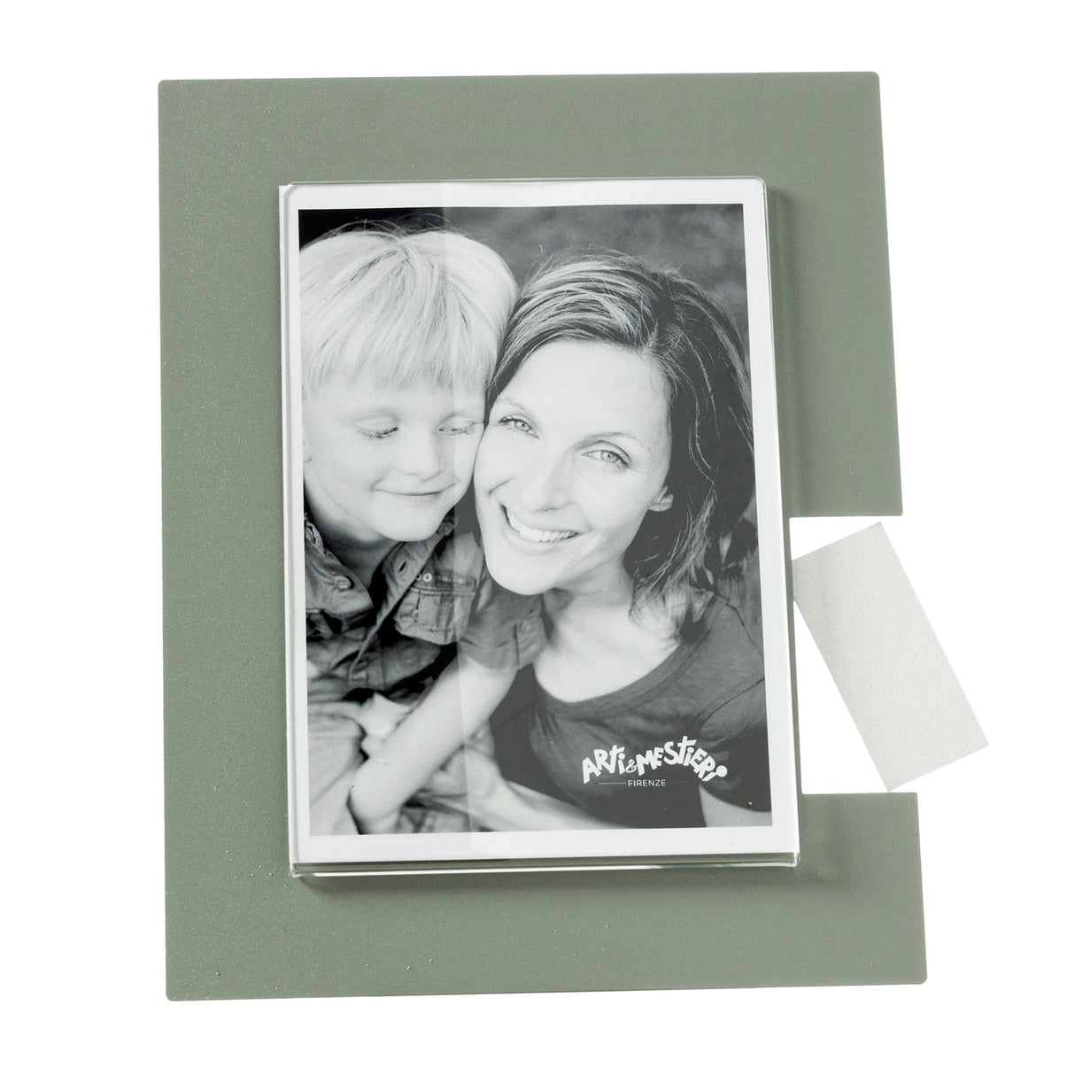 ARTI & MESTIERI Portafoto di Design Bliko Grande Giada Bianco Marmo 24,5x19,5cm