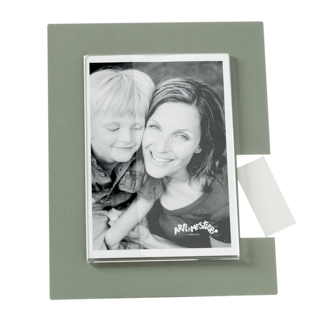 ARTI & MESTIERI Portafoto di Design Bliko Grande Giada Bianco Marmo 24,5x19,5cm