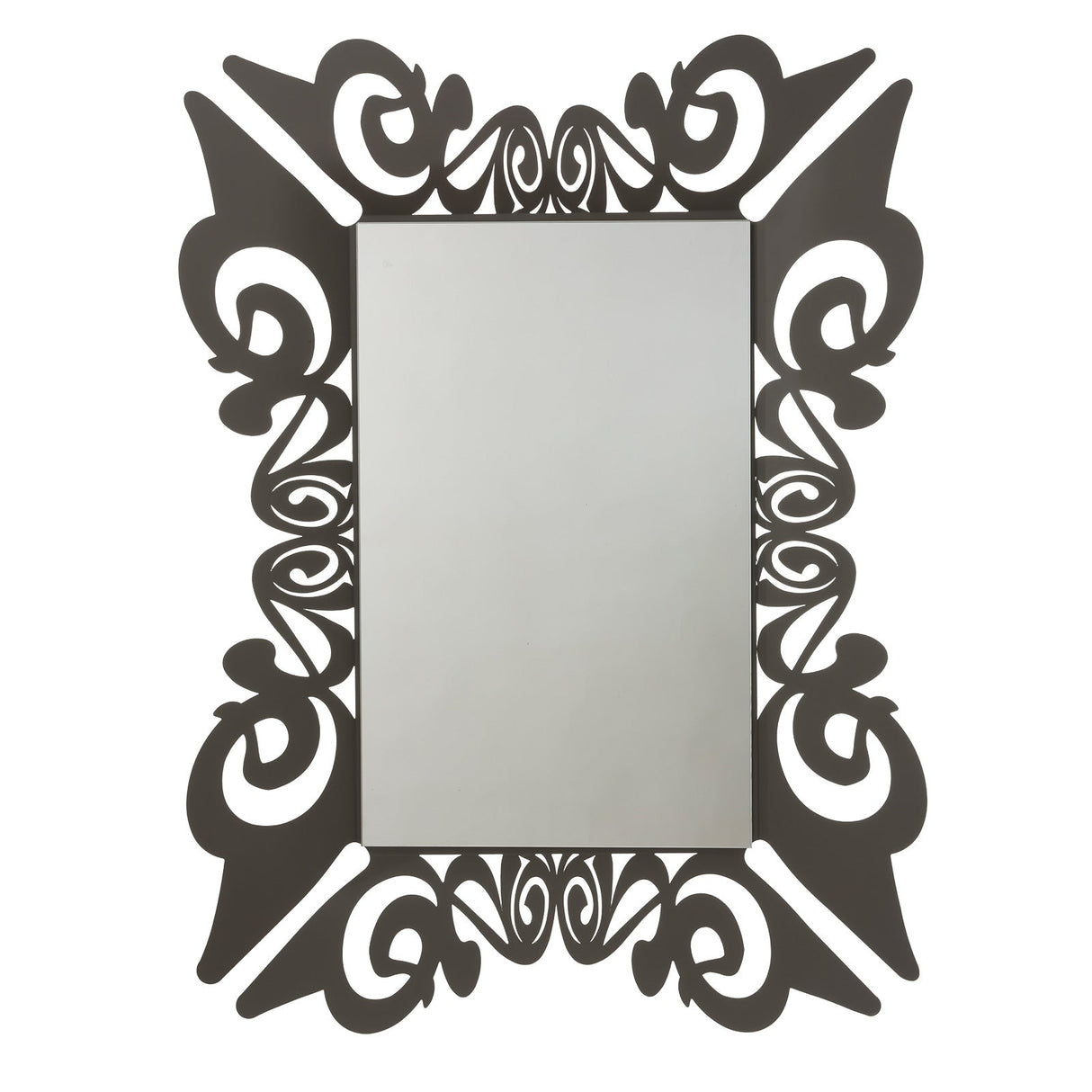 ARTI & MESTIERI Specchio da Parete Decorato Vanity Nero 100x80cm