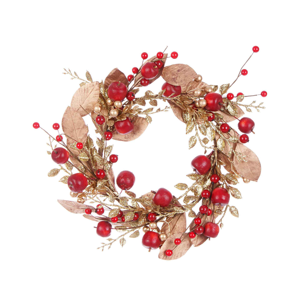 BIZZOTTO Ghirlanda Corona Luxor Mele Bacche Decorazione 30cm Natale