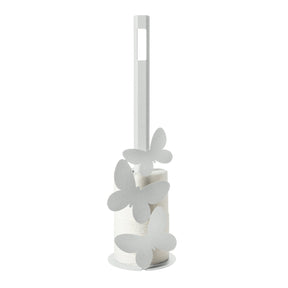 Porta carta igienica Farfalle Arti & Mestieri in ferro bianco marmo 50x15 cm
