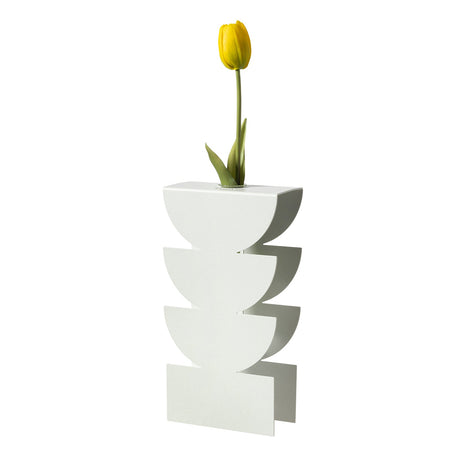 ARTI & MESTIERI Vaso Portafiore Decorativo Memphis Bianco Marmo 25x12,5cm