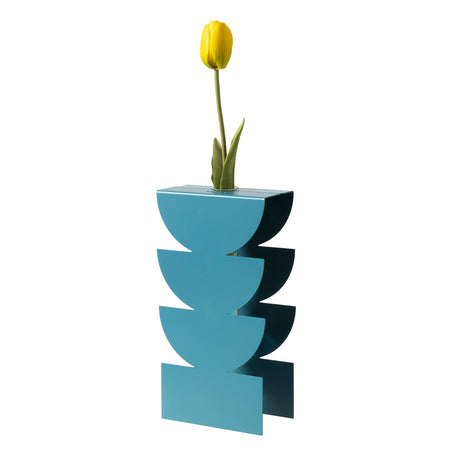 ARTI & MESTIERI Vaso Portafiore Decorativo Memphis Blu Oltremare 25x12,5cm