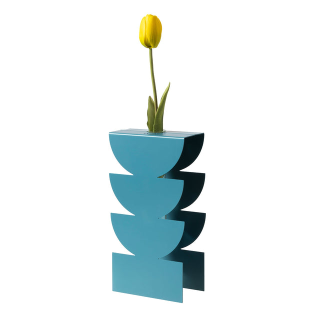 ARTI & MESTIERI Vaso Portafiore Decorativo Memphis Blu Oltremare 25x12,5cm