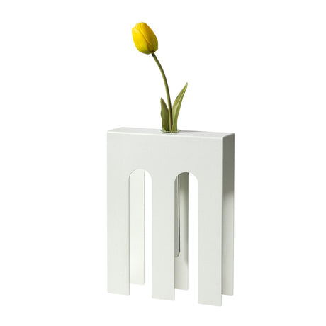 ARTI & MESTIERI Vaso Portafiore Decorativo De Chirico Bianco Marmo 18x6cm