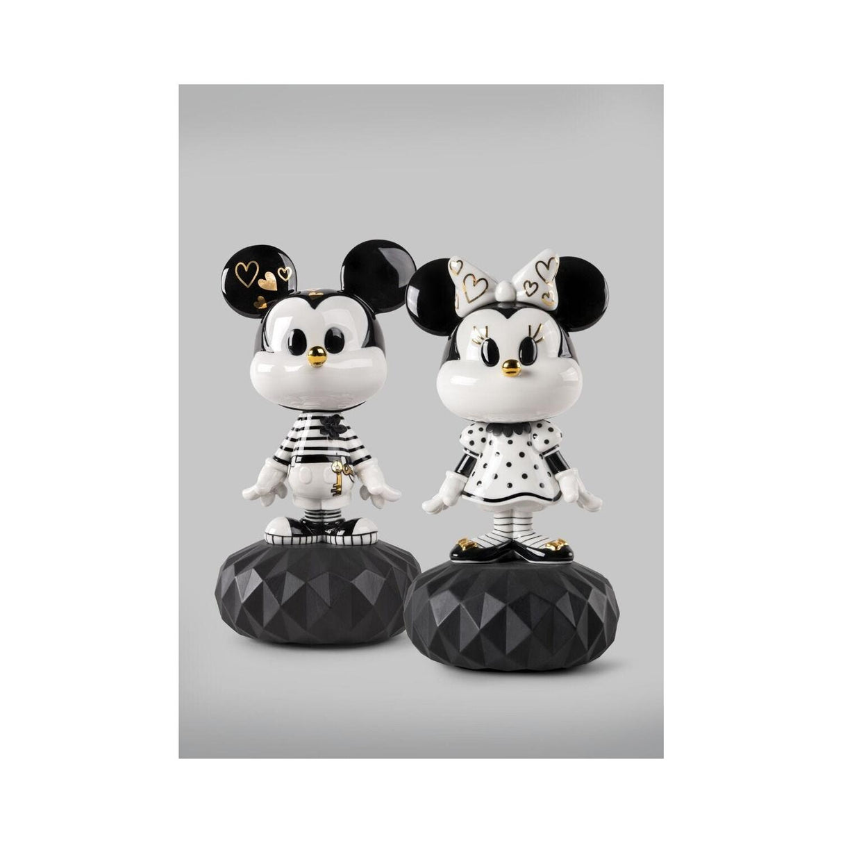 Lladró Scultura Minnie in Black And White 31x17cm Porcellana