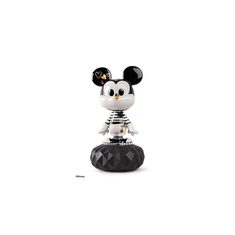 Lladró Scultura Mickey in Black And White 31x17cm Porcellana