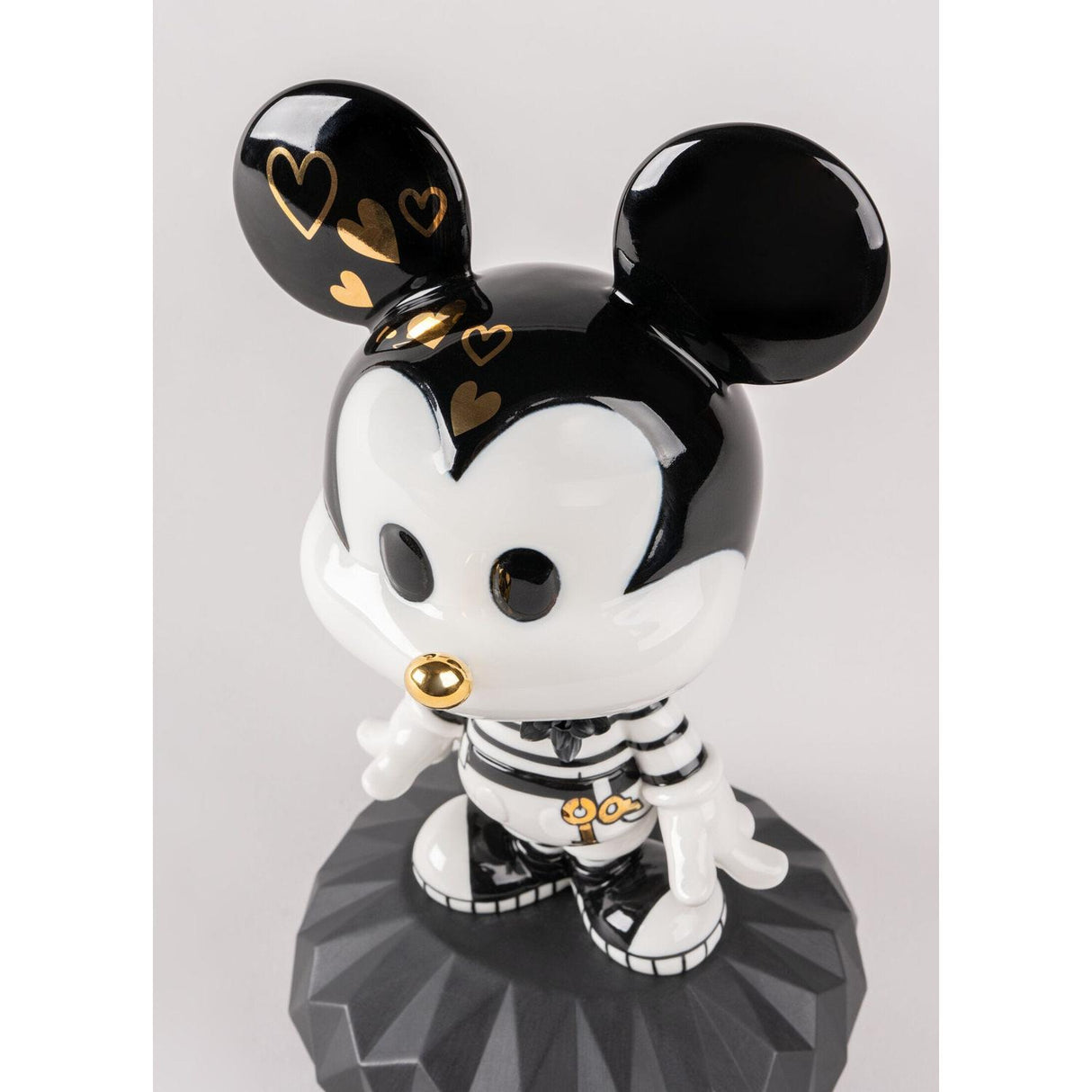 Lladró Scultura Mickey in Black And White 31x17cm Porcellana