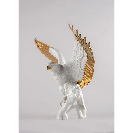Lladró Aquila Bianco Rame 48x57cm Porcellana
