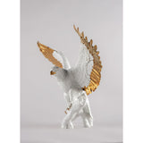 LLADRO' Aquila Bianco Rame 48x57cm Porcellana