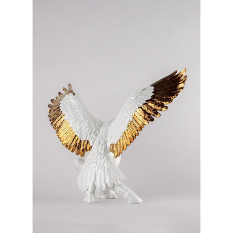 Lladró Aquila Bianco Rame 48x57cm Porcellana