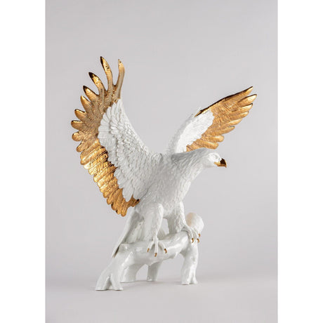 Lladró Aquila Bianco Rame 48x57cm Porcellana