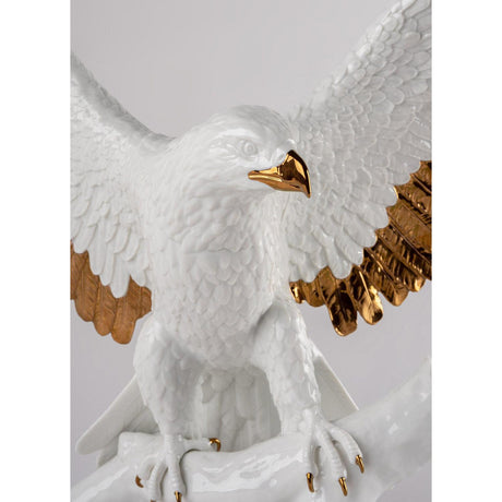 Lladró Aquila Bianco Rame 48x57cm Porcellana