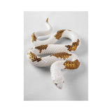 Lladró Scultura Serpente Bianco Rame 9x62cm Porcellana