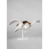 Lladró Scultura Tartaruga Marina I Bianco Rame 19x33cm Porcellana